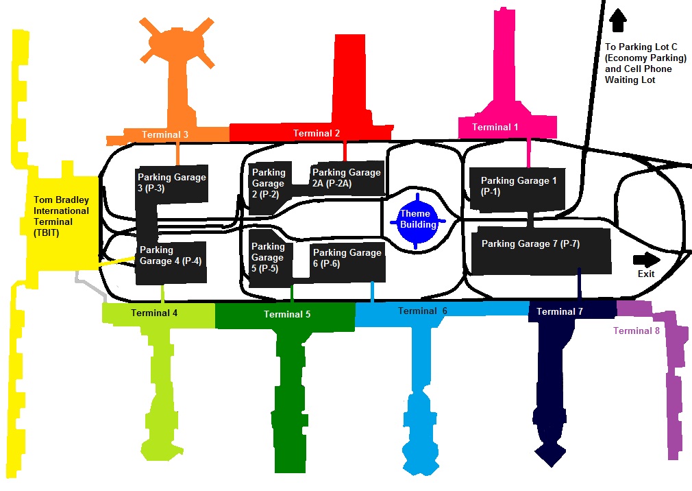 map of airport terminal at LAX in Los Angeles